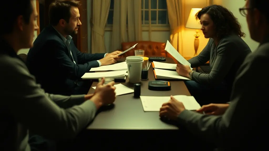 a table read in a small room