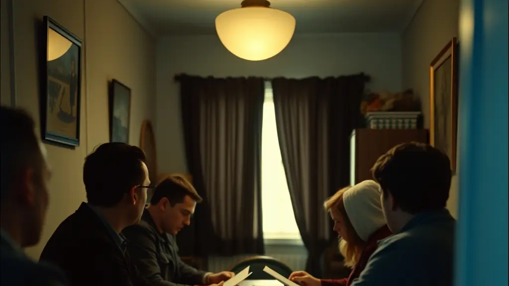 a table read in a small room