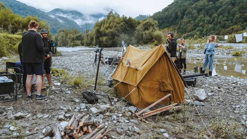 an independent film set between takes