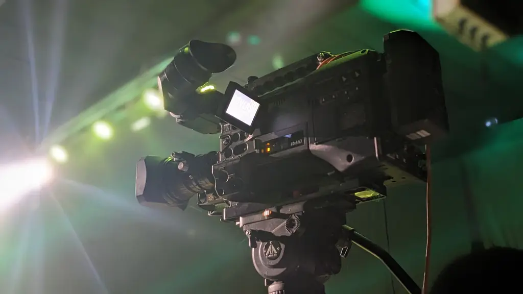 a handheld camera rig resting on an apple box between takes